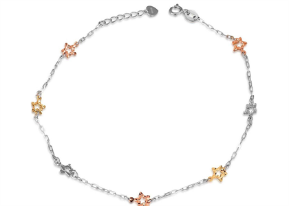 Three Tone Plated | Charm Anklets